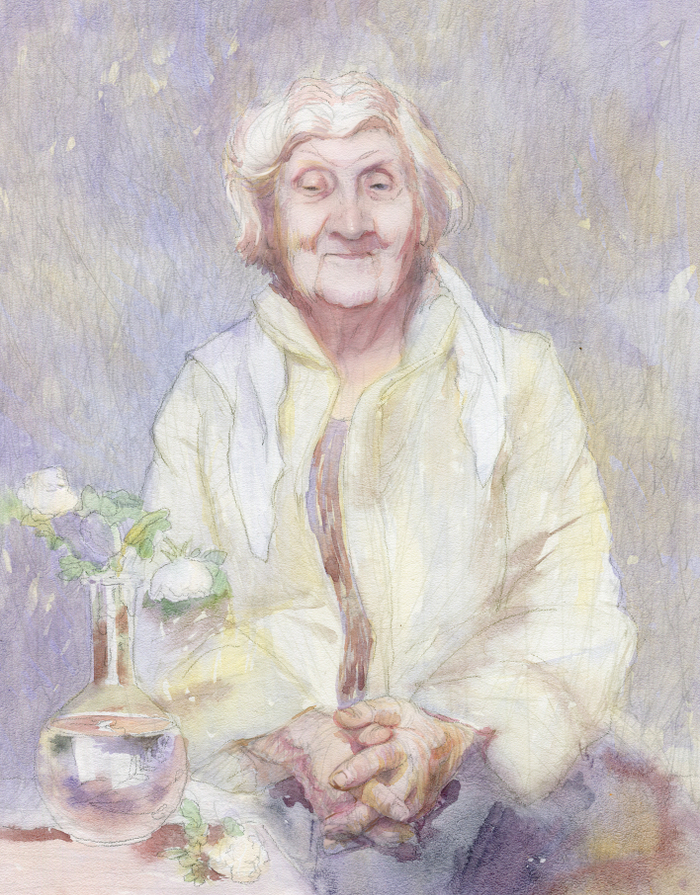 Пожилая женщина и весна.