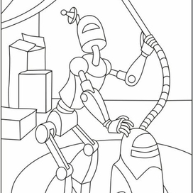 Раскраска с роботами. 