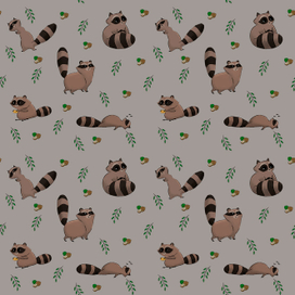 Бесшовный паттерн с енотами