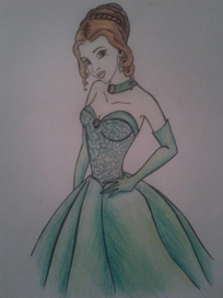 В бальном платье