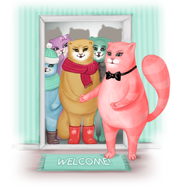 котик и гости