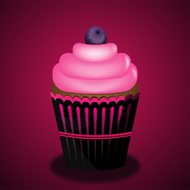 Яркий, объемный капкейк