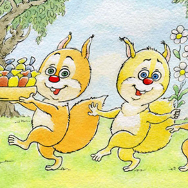 Открытка с белками