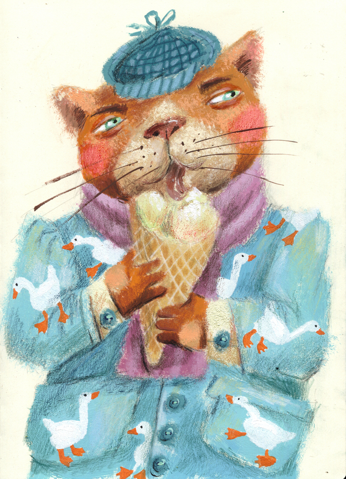 Кот с гусями