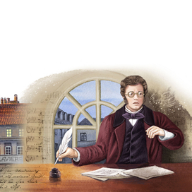 К произведению Марины Дробковой " Шуберт и зимний путь" . Издательство "Аквилегия-М".11