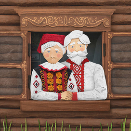 Иллюстрация к белорусской народной сказке "Из рога всего много"