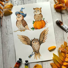 cute owl halloween party милые совы