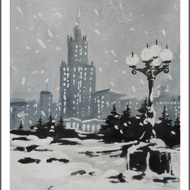 снегопад в Москве