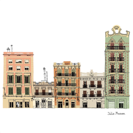 Зарисовка улицы в Барселоне 