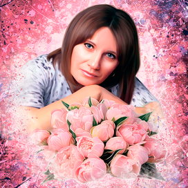 Женщина с пионами