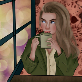 Girl in a cafe