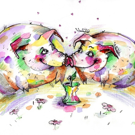 Влюбленные поросятки