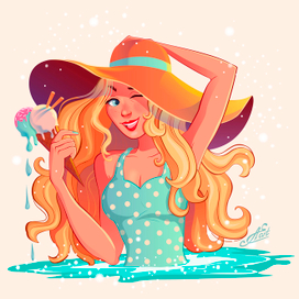 девушка в шляпе