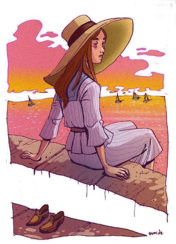 Закат на море