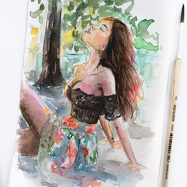 Девушка на закате