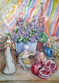 Восточный натюрморт с фиалками