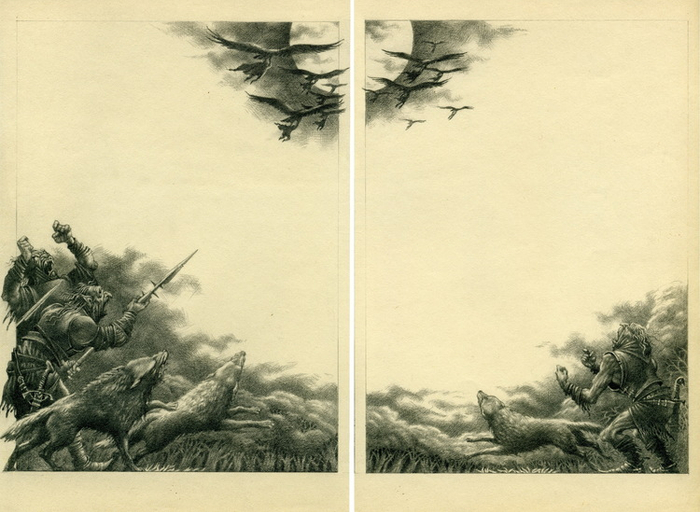 ДЖОН РОНАЛЬД РУЭЛ ТОЛКИН "ХОББИТ" ИЛЛЮСТРАЦИЯ.