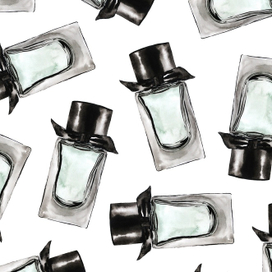 Watercolor perfume bottle illustration pattern