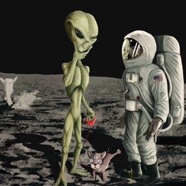 встреча космонавта с инопланетяниным
