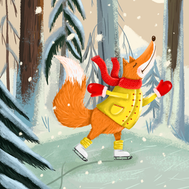 Лис на коньках