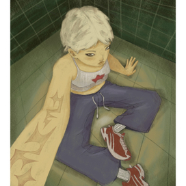 Девочка с тату в стиле Y2K