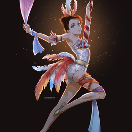 Аниме иллюстрация Циркачка-акробатка