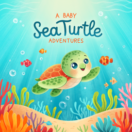 Обложка детской книги про приключения морской черепашки