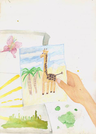 нарисованный жираф