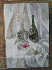 натюрморт на белой ткани