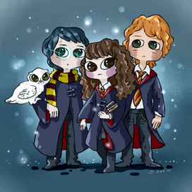 Дружная троица и сова.