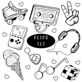 Sketch of retro things