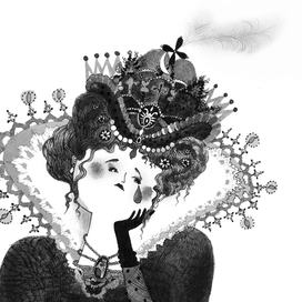 "Мэри Поппинс", глава "Кошка, которая смотрела на короля".  Королева, которая очень грустила от того, что ее Король слишком увлекся фактами, сведениями и вычислениями...