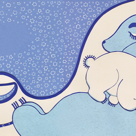 Иллюстрация к сборнику детских зимних песенок - "Колыбельная медведицы"