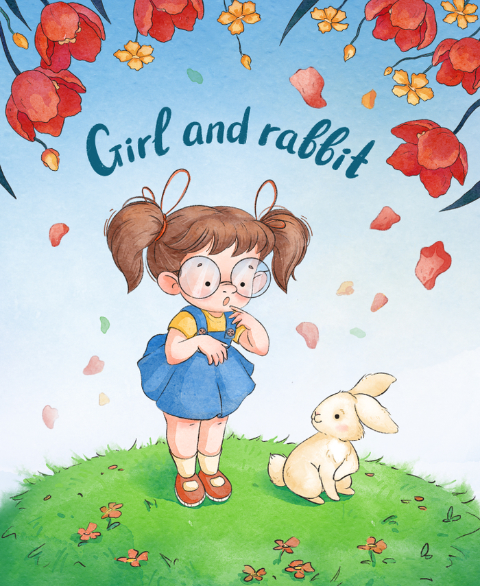 Девочка и кролик
