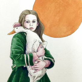 Девочка с гусем