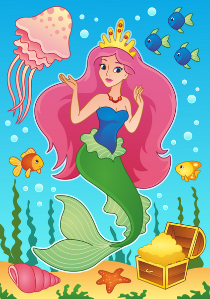 Принцесса Русалочка. Аппликация со стразами