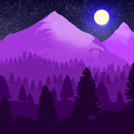 Ночь среди фиолетовых гор