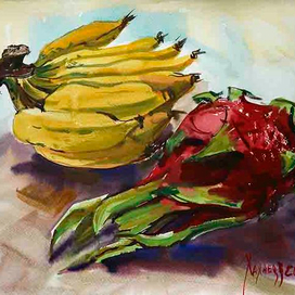Тайланд_Натюрморт с БАНАНАМИ №4 акв.