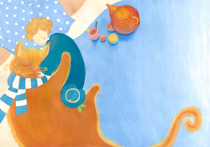 Разворот авторской книги *Что делают кошки, пока мы спим*