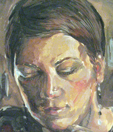 Портрет в баре, подробно стиль мазка