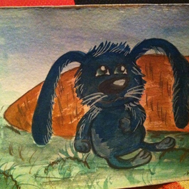 Синий зайчик и морковь