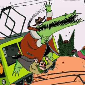 Иллюстрации к сказке Корнея Чуковского "Крокодил"
