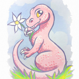 Розовый динозаврик