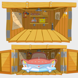 Graphic elements game «Garage»