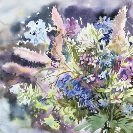 Полевой букет. Зарисовка в ночи