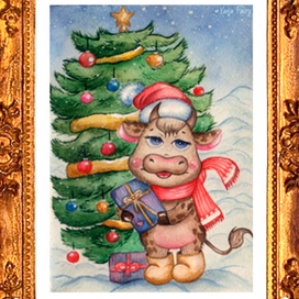 Новогодний бычок