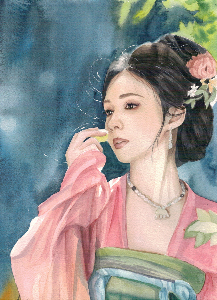 девушка с виноградом 