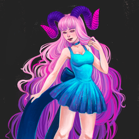 Девушка с рогами