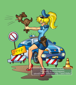 Блондинка-полицейский