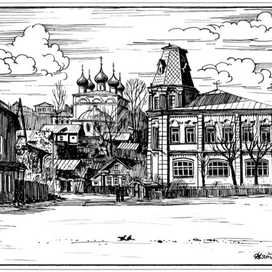 Юрьевец. Вид на дом купца Флягина